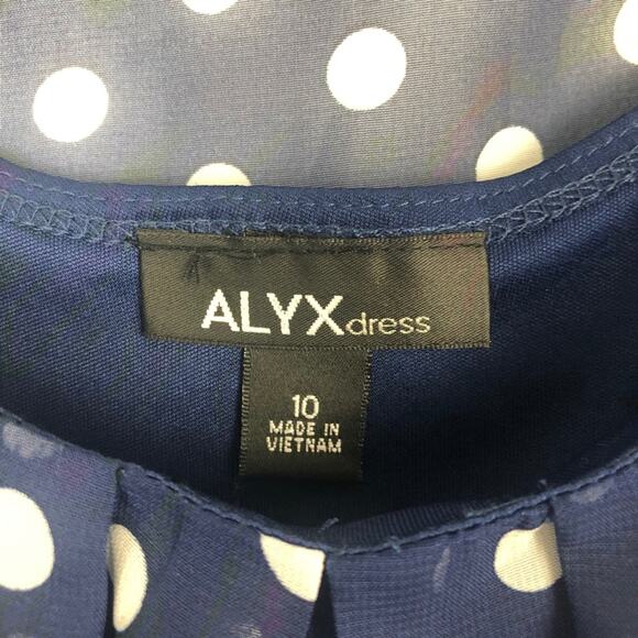 Alyx Sleeveless Polka Dot Blue A Line Dress Size 10 - Picture 2 of 12